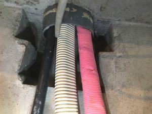 土間コンクリートの配管