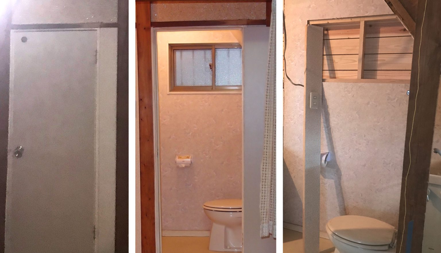 トイレドアの3カットビフォー・アフター遷移