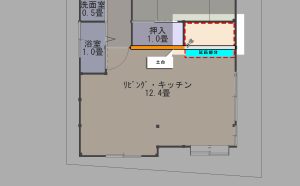 ユニットバス設置位置を示す平面図