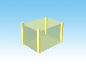 ユニットエリアの直方体3Dイメージ