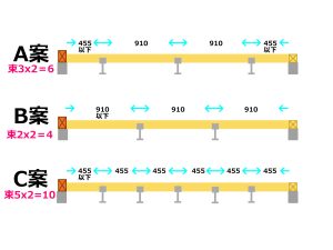 大引き束ピッチ3案画像