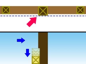 他より太い柱の切り欠き平面図と立面図