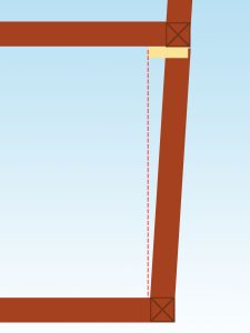柱の傾き断面図