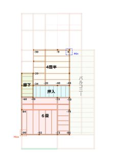 2階床の傾きを柱位置を基準として記載した平面図面