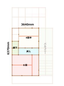 2階平面図面　縦横寸法