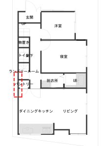 施工場所を示した1階平面図面