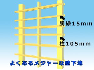 105角柱に胴縁打ち付けの壁下地イラスト