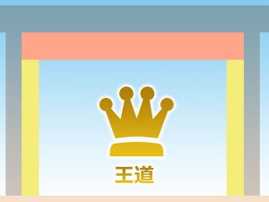 重ね梁を両端から受け支える王道なる補強構造