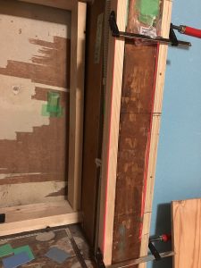 窓を付ける為の間柱(30 x 105mm 桧材)