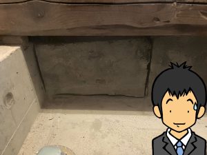 切り込みを入れたブロック基礎