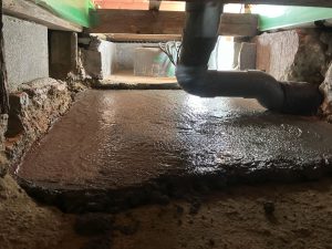 コンクリートを打ったトイレ床下