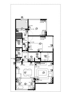 1階配線図へ生活家具等記入